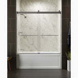 Kohler Levity® Sliding Bath door (56.6" - 59.6" W x 59.8" H) with 1/4" (6mm) thick glass