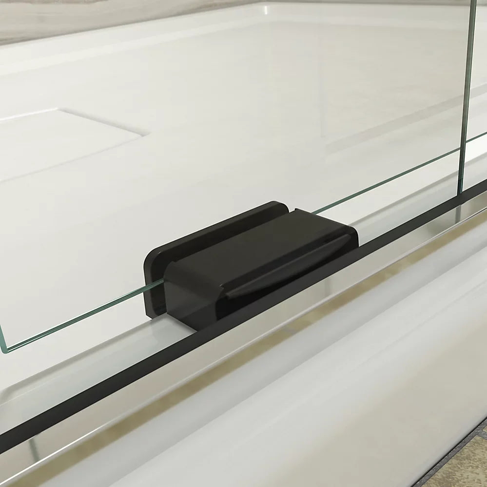 Kohler Levity® Sliding Bath door (56.6" - 59.6" W x 59.8" H) with 1/4" (6mm) thick Crystal Clear glass in Matte Black