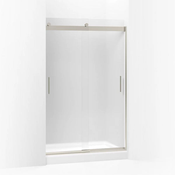 Kohler Levity® Sliding shower door (43.6 - 47.6 W x 74 H) with 1/4 (6mm) thick Frosted glass in Matte Nickel