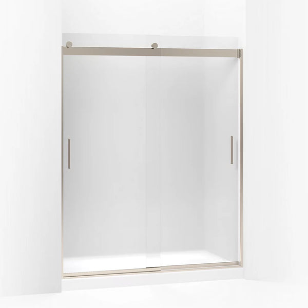 Kohler Levity® Sliding shower door (56.6 - 59.6 W x 74 H) with 1/4 (6mm) thick Frosted glass in Anodized Brushed Bronze