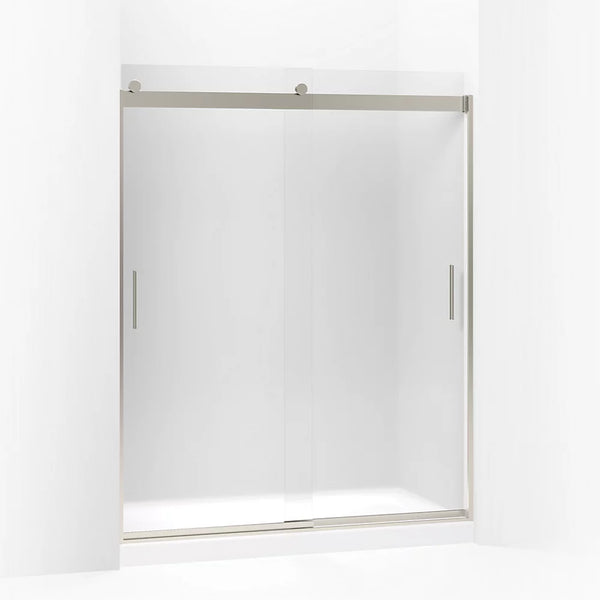 Kohler Levity® Sliding shower door (56.6 - 59.6 W x 74 H) with 1/4 (6mm) thick Frosted glass in Matte Nickel