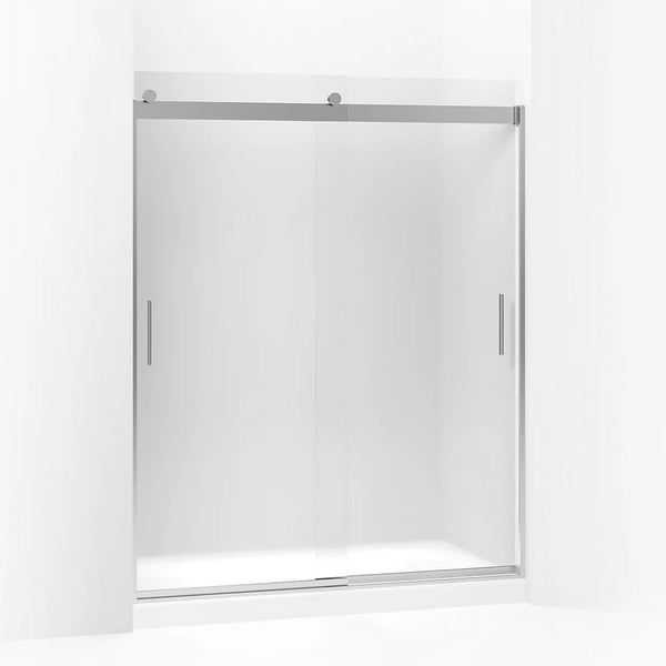 Kohler Levity® Sliding shower door (56.6 - 59.6 W x 74 H) with 1/4 (6mm) thick Frosted glass in Bright Silver