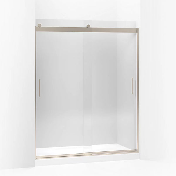 Kohler Levity® Sliding shower door (56.6 - 59.6 W x 74 H) with 1/4 (6mm) thick Crystal Clear glass in Anodized Brushed Bronze