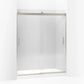 Kohler Levity® Sliding shower door (56.6" - 59.6" W x 74" H) with 1/4" (6mm) thick Crystal Clear glass in Matte Nickel