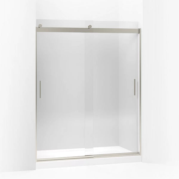 Kohler Levity® Sliding shower door (56.6 - 59.6 W x 74 H) with 1/4 (6mm) thick Crystal Clear glass in Matte Nickel