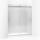 Kohler Levity® Sliding shower door (56.6" - 59.6" W x 74" H) with 1/4" (6mm) thick Crystal Clear glass in Bright Silver