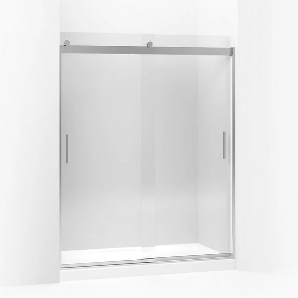 Kohler Levity® Sliding shower door (56.6 - 59.6 W x 74 H) with 1/4 (6mm) thick Crystal Clear glass in Bright Silver