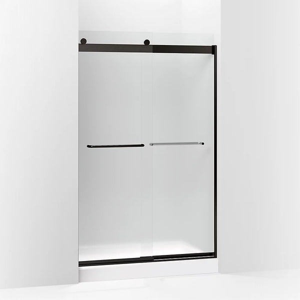 Kohler Levity® Sliding shower door (44.6 - 47.6 W x 74 H) with 1/4 (6mm) thick Frosted glass in Anodized Dark Bronze