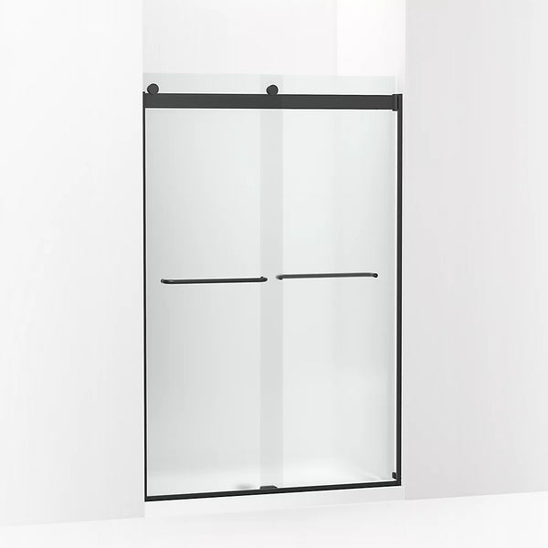 Kohler Levity® Sliding shower door (44.6 - 47.6 W x 74 H) with 1/4 (6mm) thick Frosted glass in Matte Black