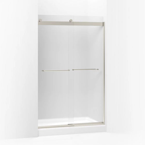 Kohler Levity® Sliding shower door (44.6 - 47.6 W x 74 H) with 1/4 (6mm) thick Frosted glass in Matte Nickel