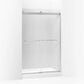 Kohler Levity® Sliding shower door (44.6" - 47.6" W x 74" H) with 1/4" (6mm) thick Frosted glass in Bright Silver