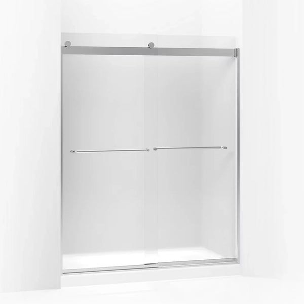 Kohler Levity® Sliding Shower door (56.6 - 59.6 W x 74 H) with 1/4 (6mm) thick Frosted glass in Bright Silver