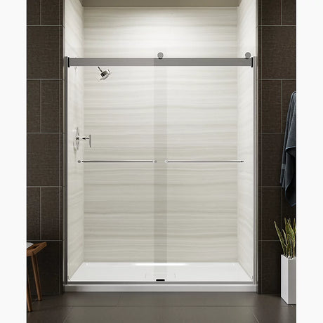 Kohler Levity® Sliding Shower door (56.6" - 59.6" W x 74" H) with 1/4" (6mm) thick glass