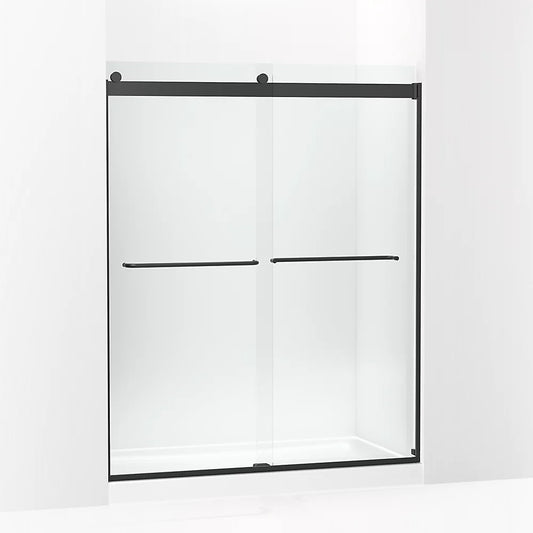 Kohler Levity® Sliding Shower door (56.6" - 59.6" W x 74" H) with 1/4" (6mm)  thick Crystal Clear glass in Matte Black