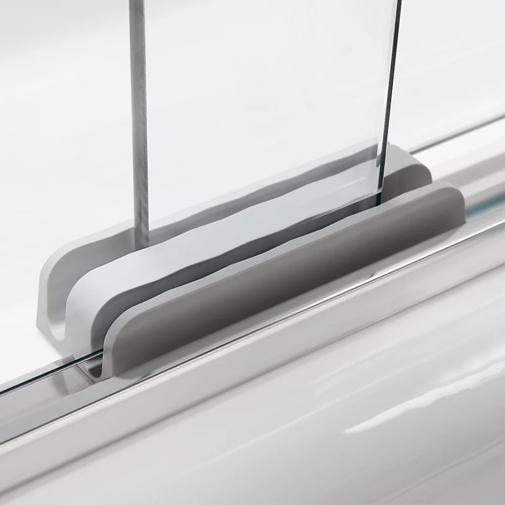 Kohler Revel® Sliding bath door (56.6" - 59.6" W x 55.5" H) with 1/4" (6mm) thick Crystal Clear glass in Bright Polished Silver