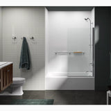 Kohler Aerie® Bath screen (32" W x 57" H) with 1/4" (6mm) thick Crystal Clear glass and Square Corner in Bright Polished Silver