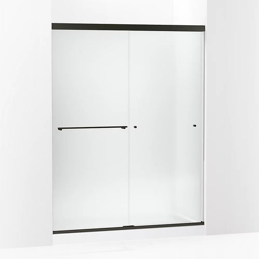 Kohler Revel® (55.6" - 59.6" W x 76" H) Sliding Shower Door with 5/16" (8mm) thick Frosted glass in Anodized Dark Bronze