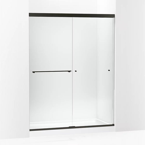 Kohler Revel® (55.6 - 59.6 W x 76 H) Sliding Shower Door with 5/16 (8mm) thick Crystal Clear glass in Anodized Dark Bronze