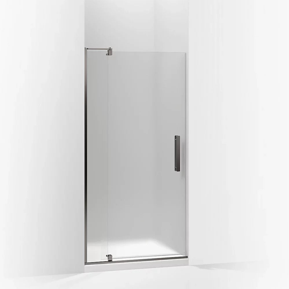 Kohler Revel® Pivot Shower door (27.3" - 31.1" W x 70" H) with 1/4" (6mm) thick Frosted glass in Anodized Dark Bronze