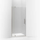 Kohler Revel® Pivot Shower door (27.3" - 31.1" W x 70" H) with 1/4" (6mm) thick Frosted glass in Anodized Brushed Nickel