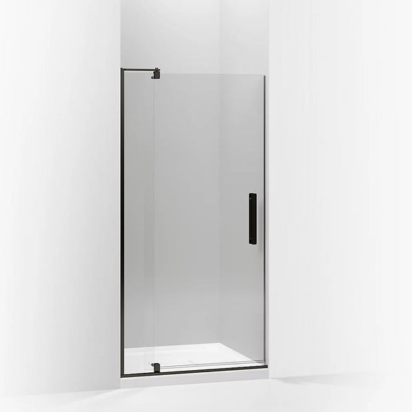 Kohler Revel® Pivot shower door (31.1 - 36 W x 70 H) with 1/4 (6mm) thick Crystal Clear glass in Anodized Dark Bronze