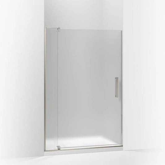 Kohler Revel® Pivot Shower door (39.1" - 44" W x 70" H) with 5/16" (8mm) thick Frosted glass in Anodized Brushed Nickel