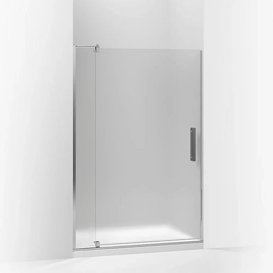 Kohler Revel® Pivot Shower door (39.1" - 44" W x 70" H) with 5/16" (8mm) thick Frosted glass in Bright Polished Silver