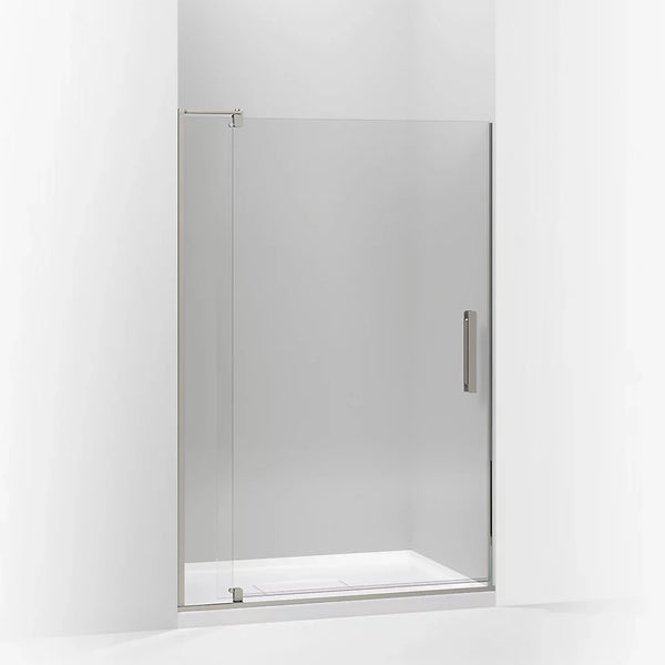 Kohler Revel® Pivot Shower door (39.1 - 44 W x 70 H) with 5/16 (8mm) thick Crystal Clear glass in Anodized Brushed Nickel