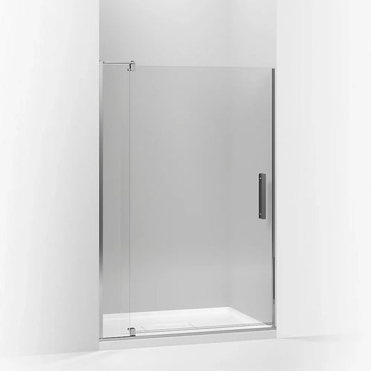 Kohler Revel® Pivot Shower door (39.1" - 44" W x 70" H) with 5/16" (8mm) thick Crystal Clear glass in Bright Polished Silver