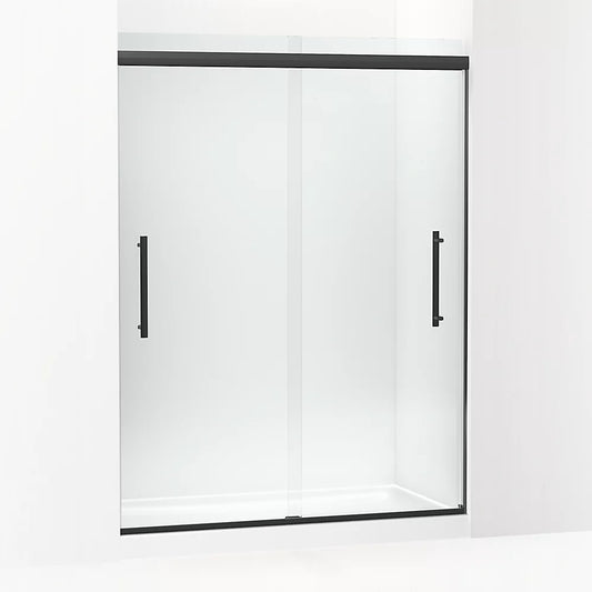 Kohler Pleat® (54.6" - 59.6" W x 79.1" H) Sliding Shower Door with 5/16" (8mm) thick Crystal Clear glass in Matte Black