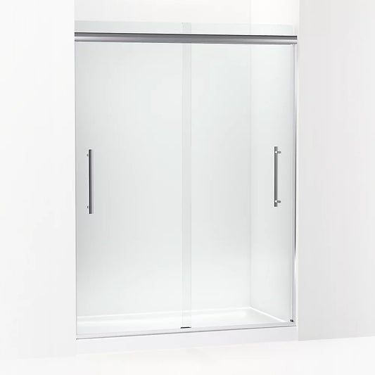 Kohler Pleat® (54.6" - 59.6" W x 79.1" H) Sliding Shower Door with 5/16" (8mm) thick Crystal Clear  glass in Bright Polished Silver