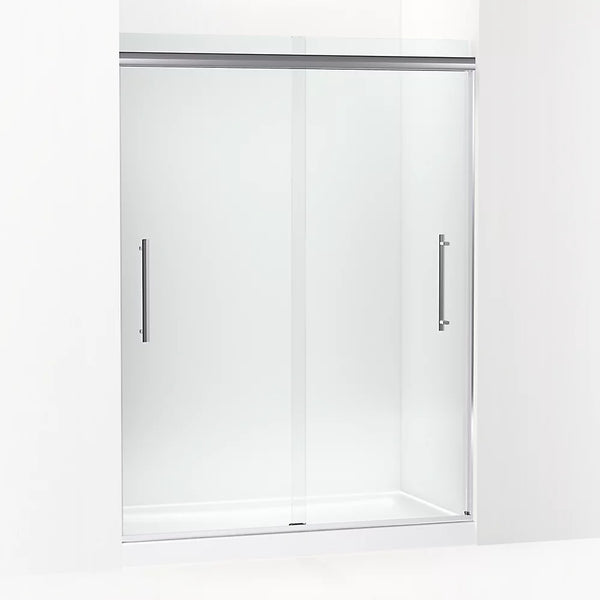 Kohler Pleat® (54.6 - 59.6 W x 79.1 H) Sliding Shower Door with 5/16 (8mm) thick Crystal Clear  glass in Bright Polished Silver