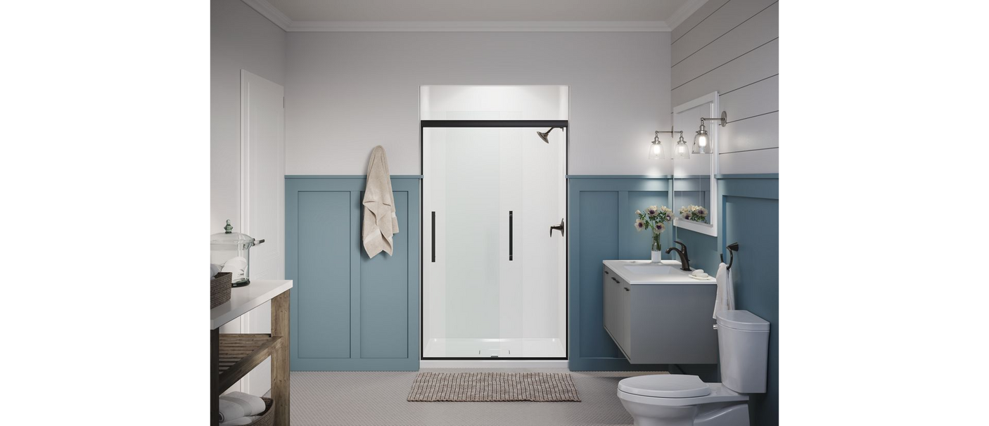 Kohler Pleat® Frameless Sliding Shower door (44.6" - 47.6"W x 79.1" H) with 5/16" (8mm) thick glass