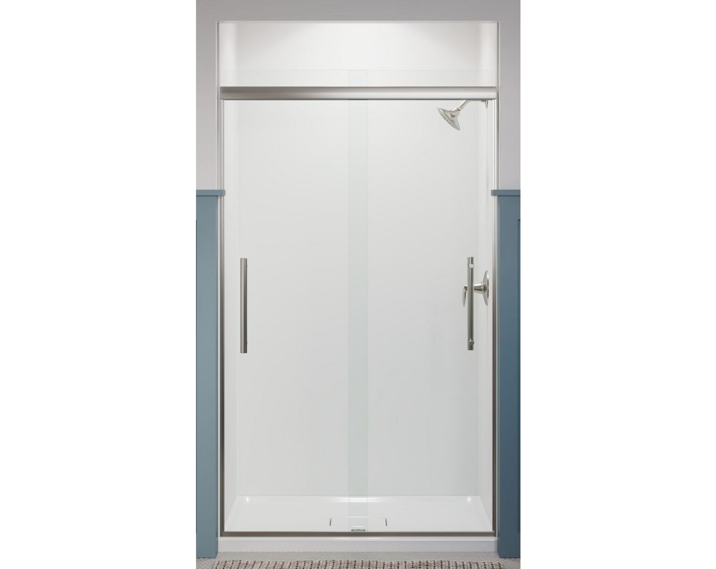 Kohler Pleat® Frameless Sliding Shower door (44.6" - 47.6"W x 79.1" H) with 5/16" (8mm) thick glass