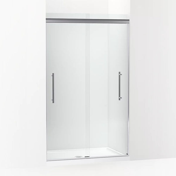 Kohler Pleat® Frameless sliding shower door (44.6 - 47.6W x 79.1 H) with 5/16 (8mm) thick Crystal Clear glass in Bright Polished Silver