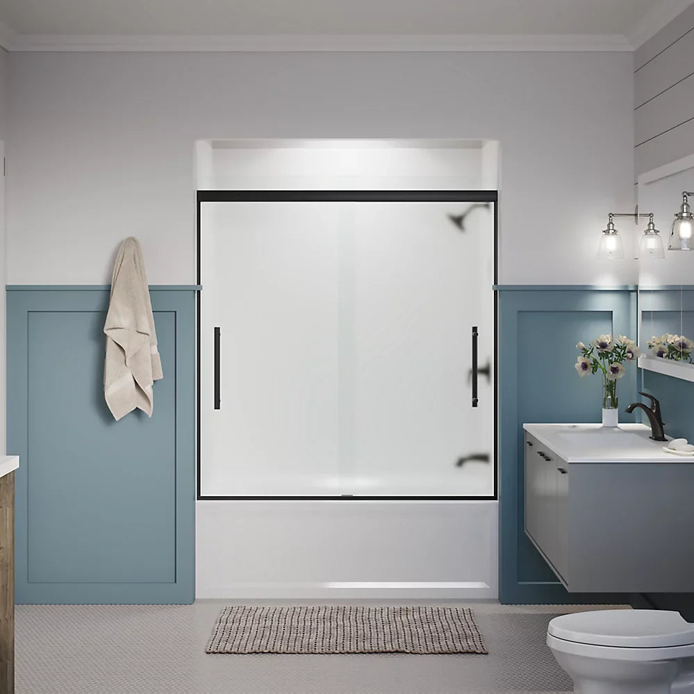 Kohler Pleat® Sliding Bath Door ( 54.6" - 59.6" W x 63.6" H)  with 5/16" (8mm) thick glass