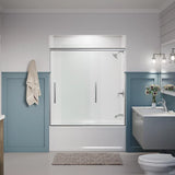 Kohler Pleat® Sliding Bath Door ( 54.6" - 59.6" W x 63.6" H)  with 5/16" (8mm) thick glass