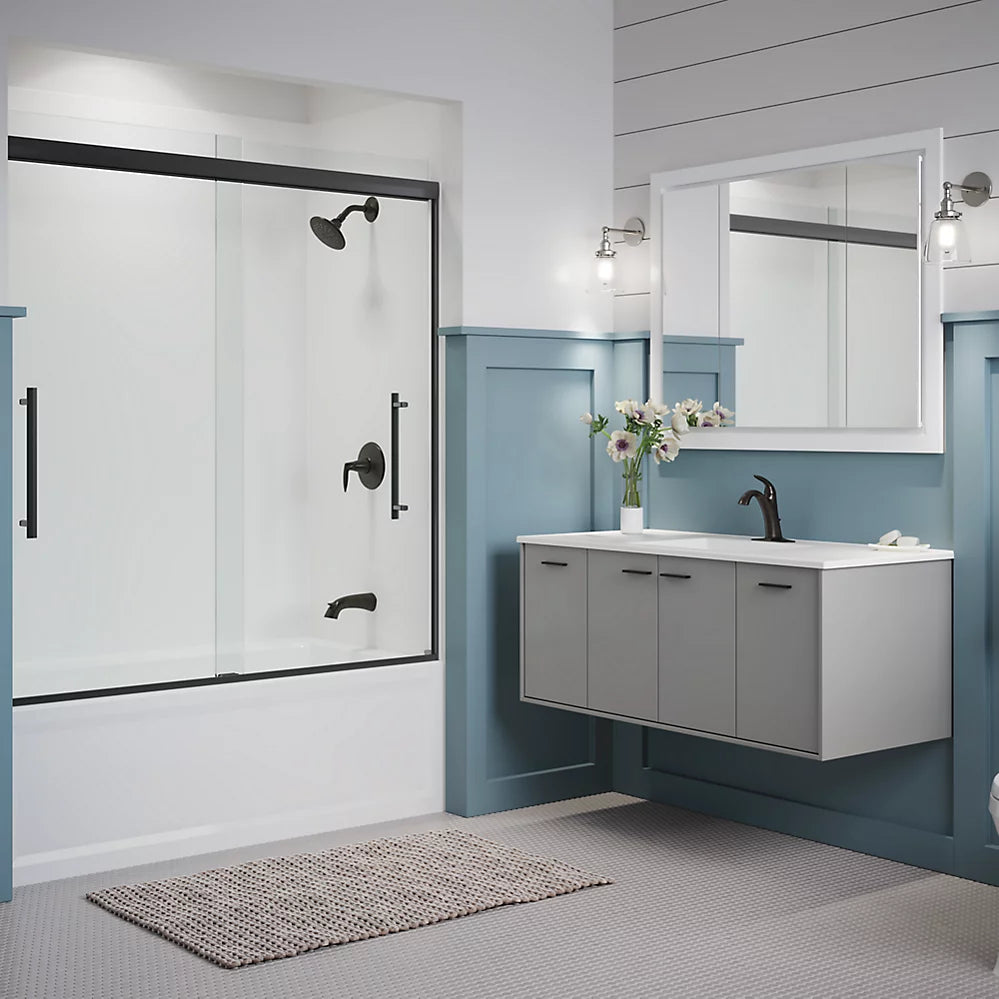 Kohler Pleat® Sliding Bath Door ( 54.6" - 59.6" W x 63.6" H)  with 5/16" (8mm) thick glass