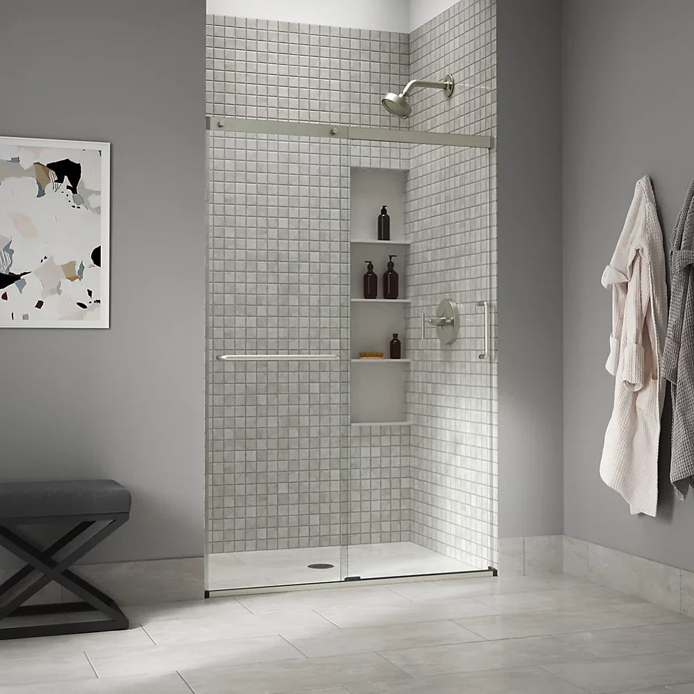 Kohler Elate® Sliding Shower door (50.3" - 53.6" W x 70.5" H) with 1/4" (6mm) thick Crystal Clear glass in Matte Black