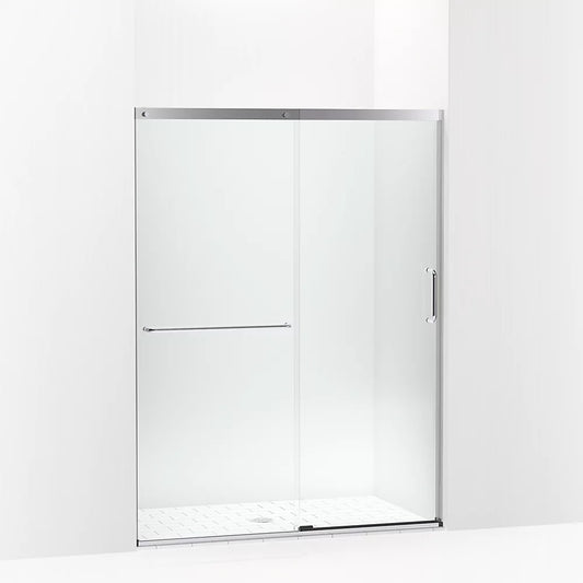 Kohler Elate® Sliding Shower door (50.3" - 53.6" W x 70.5" H) with 1/4" (6mm) thick Crystal Clear glass in Bright Silver