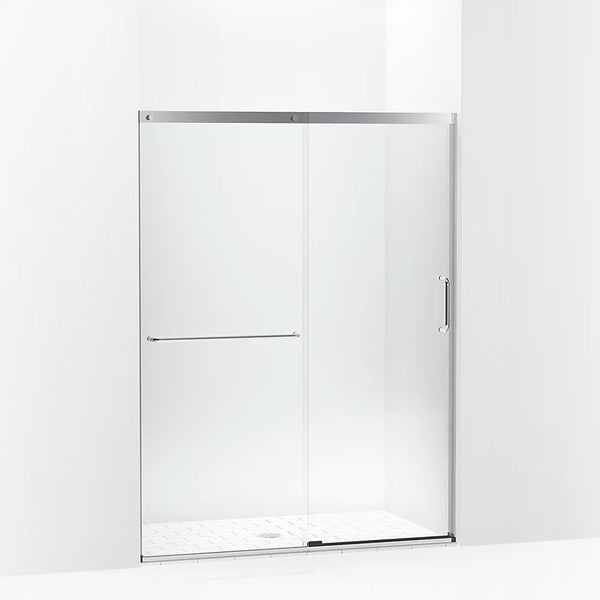 Kohler Elate® Sliding Shower door (50.3 - 53.6 W x 70.5 H) with 1/4 (6mm) thick Crystal Clear glass in Bright Silver