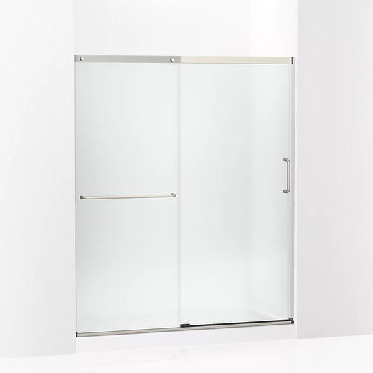 Kohler Elate® Sliding shower door (56.3" - 59.6" W x 70.5" H) with 1/4" (6mm) thick Frosted glass in Matte Nickel