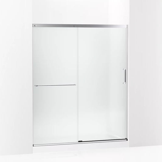 Kohler Elate® Sliding shower door (56.3" - 59.6" W x 70.5" H) with 1/4" (6mm) thick Frosted glass in Bright Silver