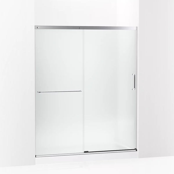 Kohler Elate® Sliding shower door (56.3 - 59.6 W x 70.5 H) with 1/4 (6mm) thick Frosted glass in Bright Silver