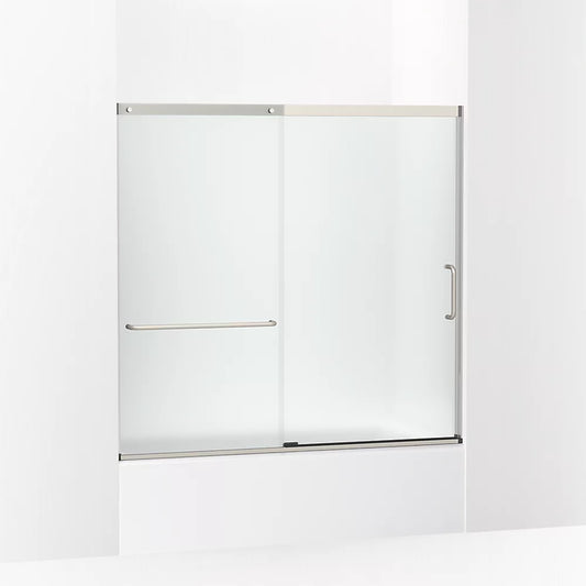 Kohler Elate® (56.3" - 59.6" W x 56.8" H) Sliding Bath Door with 1/4" (6mm) thick Frosted glass in Matte Nickel