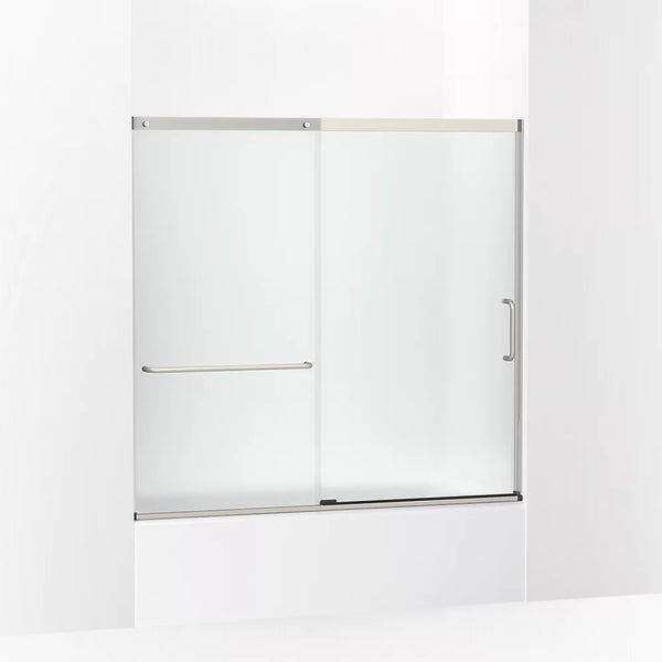 Kohler Elate® (56.3 - 59.6 W x 56.8 H) Sliding Bath Door with 1/4 (6mm) thick Frosted glass in Matte Nickel