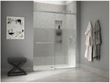 Kohler Elate® Sliding shower door (50.3" - 53.6" W x 75.5" H) with heavy 5/16" (8mm) thick Crystal Clear glass with privacy band