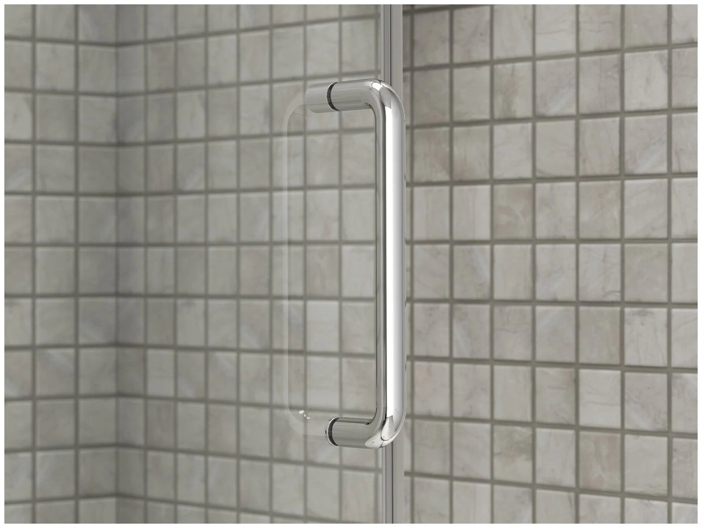 Kohler Elate® Sliding shower door (50.3" - 53.6" W x 75.5" H) with heavy 5/16" (8mm) thick Crystal Clear glass with privacy band