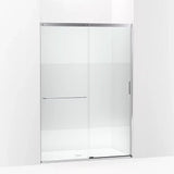 Kohler Elate® Sliding shower door (50.3" - 53.6" W x 75.5" H) with heavy 5/16" (8mm) thick Crystal Clear glass with privacy band