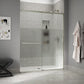 Kohler Elate® Sliding shower door (50.3" - 53.6" W x 75.5" H) with heavy 5/16" (8mm) thick Crystal Clear glass with privacy band in Bright Silver